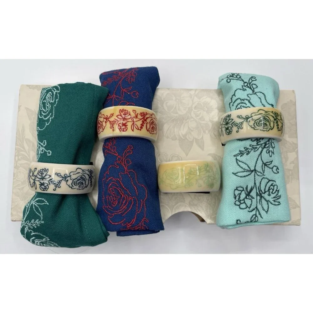 Pioneer‎ Woman Wishful Winter Napkins Snd Napkin Rings Holiday Christmas